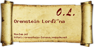 Orenstein Loréna névjegykártya